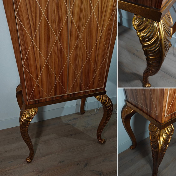 Image 1 of Elegante mueble bar estilo smoking con iluminación de Jansen Furniture: palisandro y arce, pan de oro