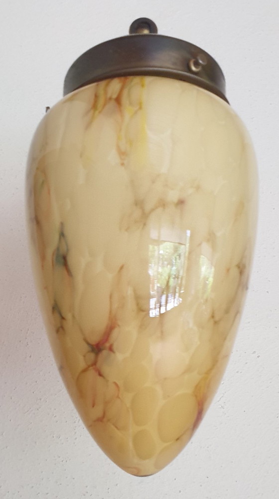 Image 1 of Art-Deco-Wandleuchte aus Opalglas
