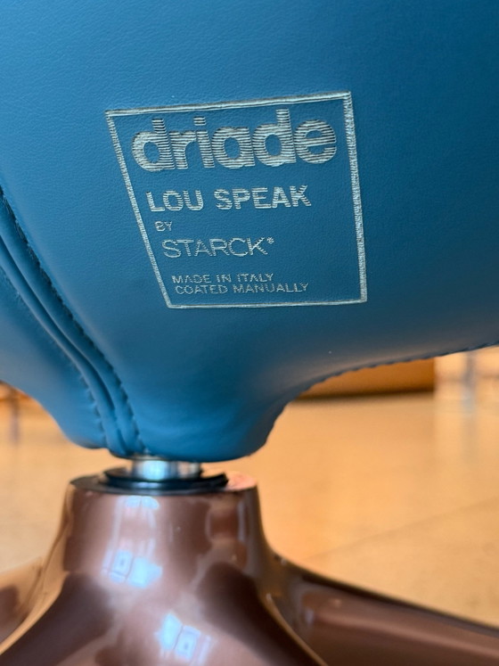 Driade Lou Speak swivel armchairs ‘Cupra edition’ (2), Metal, Leather, Blue (photo 3 of 13)