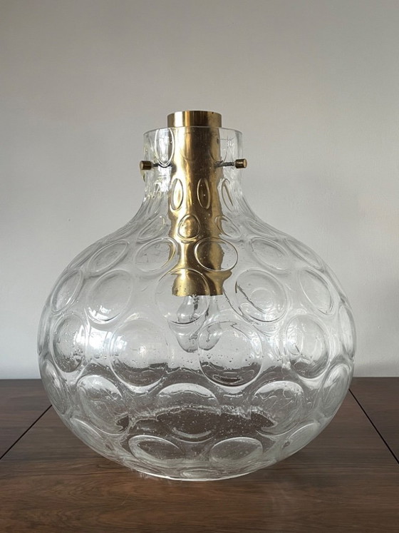 Image 1 of 60er Jahre Bubble Glass Glashütte Limburg Mid Century Pendelleuchte