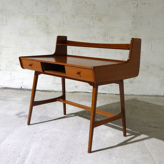 Mahogany Desk by Jacques Hauville for BEMA Editions, 1960 – Wood (photo 2 of 9)