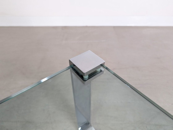 Image 1 of Mesa de centro clásica Peter Draenert 1022 de 120 cm de largo y diseño de cristal.