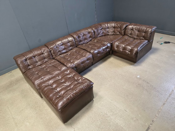 Image 1 of Canapé modulaire vintage en cuir patchwork DS11 de Desede, années 1960