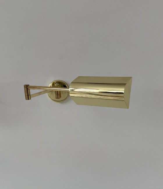 Image 1 of Coppia di applique vintage regolabili, ottone, Francia, 1970