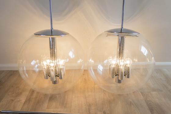 Image 1 of 1 of 2 XXL Glashütte Limburg pendant lamp - model 4105 - 1970s vintage