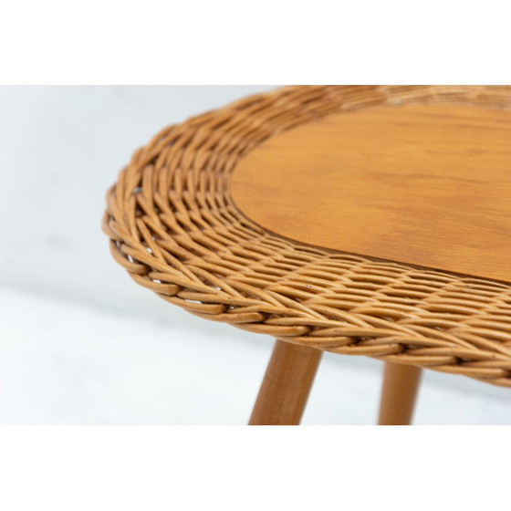 Image 1 of Mid century rattan stool by Jan Kalous for Úluv, Czechoslovakia 1960s