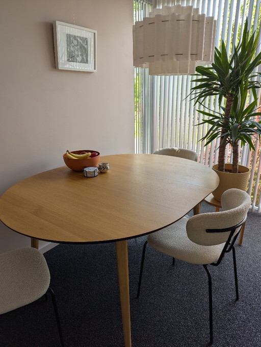 Table extensible ronde/ovale Kave Home Oqui 120-200 cm