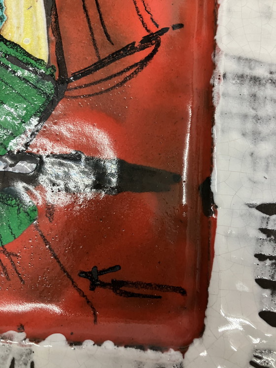 Image 1 of Vintage earthenware wall tile Italian Alla Moda 50s/60s