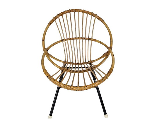 Image 1 of Rohe Noordwolde - modello PE41 - sedia per bambini - Dirk van Sliedregt - rattan - metallo - anni '50