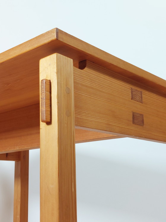 Image 1 of Vintage pine wood side table, journeyman's piece