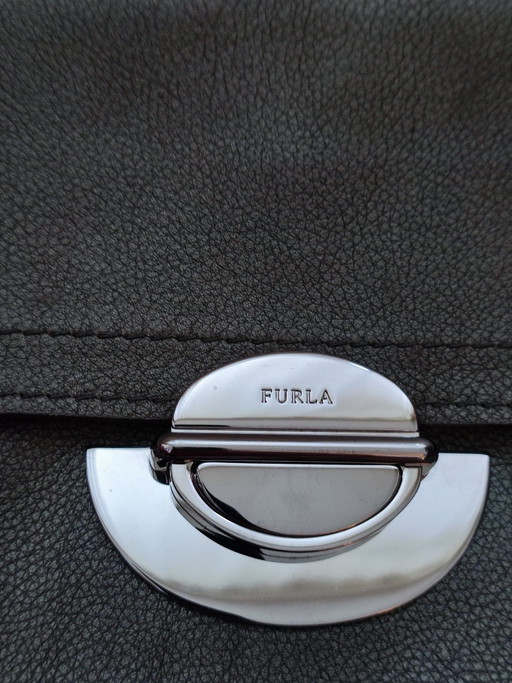 Furla Handbag Bag Leather Leather Green Khaki Chain – schoudertassen (photo 2 of 14)