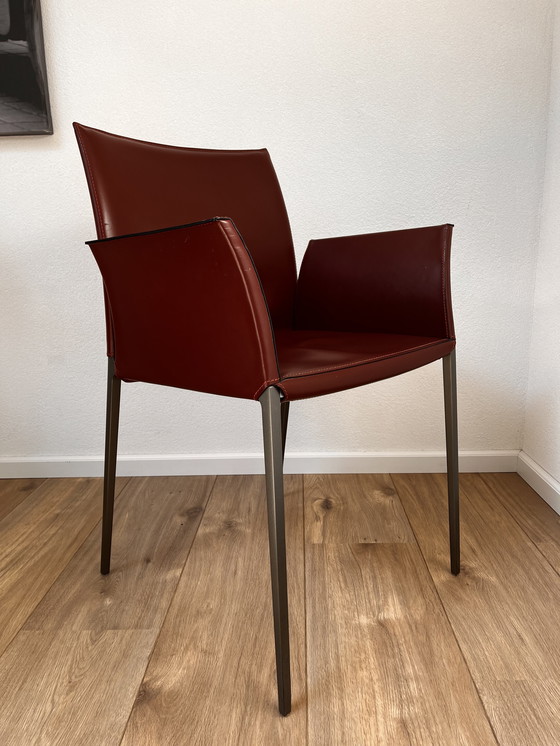 Image 1 of 4x Poltrone in pelle Zanotta Lia disegnate da Roberto Barbieri