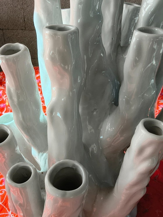 Image 1 of Jarrón Coral PolsPotten 20 tubos blanco