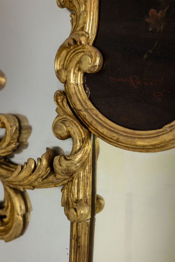 Image 1 of Grand miroir trumeau, de style Louis XV. 1950s.