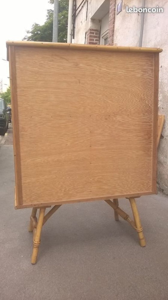 Image 1 of Two-door rattan sideboard in the Audoux Minet style