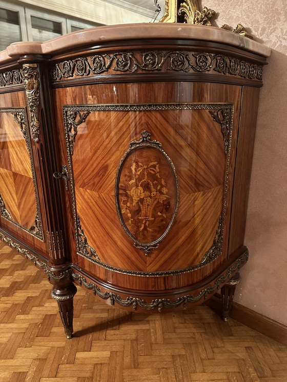 Image 1 of Buffet JP Ehalt avec miroir - Style Louis XIV - Buffet vintage années 70 - Ehalt Meubles