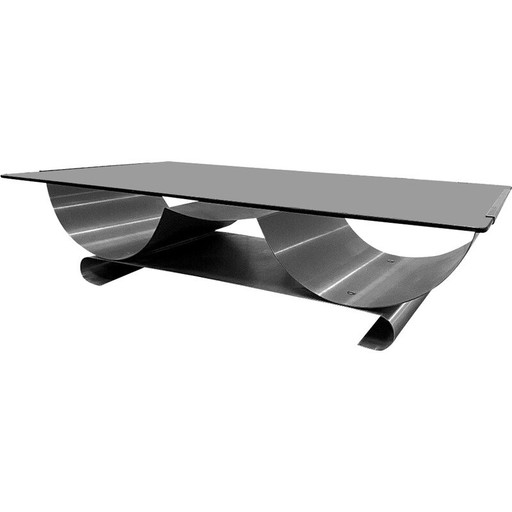 Mesa de centro vintage de François Monnet para Kappa, Francia 1974