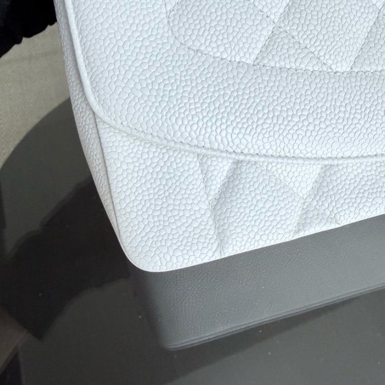 Image 1 of  Chanel Diana Medium Vintage - 25CM Quilted Caviar White Gold Hardware Series 2