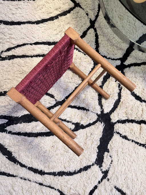 Krukje Deense stijl jaren vintage in tessuto intrecciato anni '60 