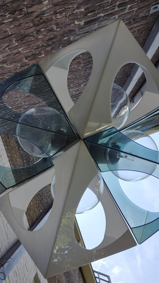 Image 1 of Vintage XL space age plastic geometric pendant lamp