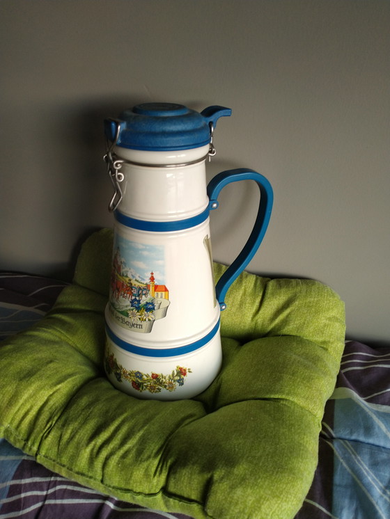Image 1 of Two Maas beer large storage mugs. 25 years old