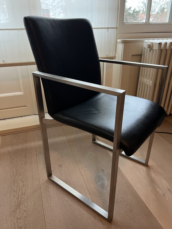 Sillas de comedor – goossens, Leather, rvs (photo 3 of 5)