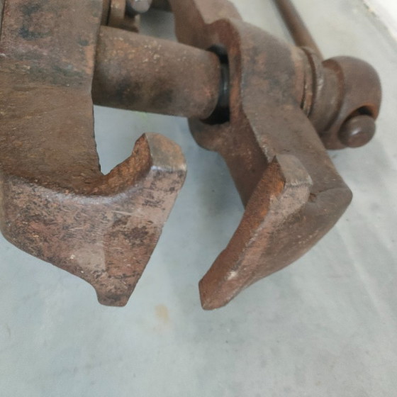 Antique industrial decorative long-tail vice, Decorative Objects, Metal, Brown, Vintage (photo 6 of 12)