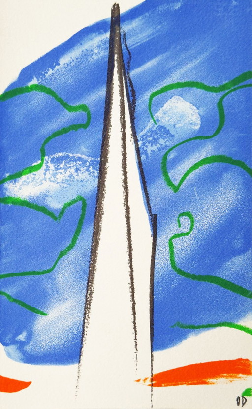Olivier DEBRE Voeux 1990 litografia 1990