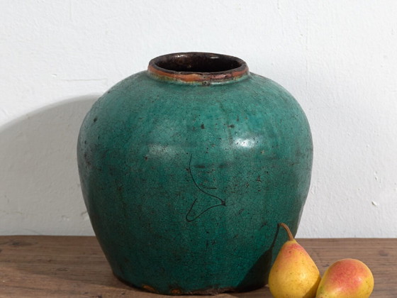 Antique turquoise green vase (c.1820) #32 – Ceramic (photo 2 of 34)