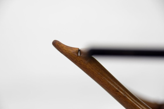 Image 1 of Vintage Mid-Century Scandinavian Modern Glass & Walnut Condor Coffee Table by Fredrik Schriever-Abeln for Örebro Glass, 1960s