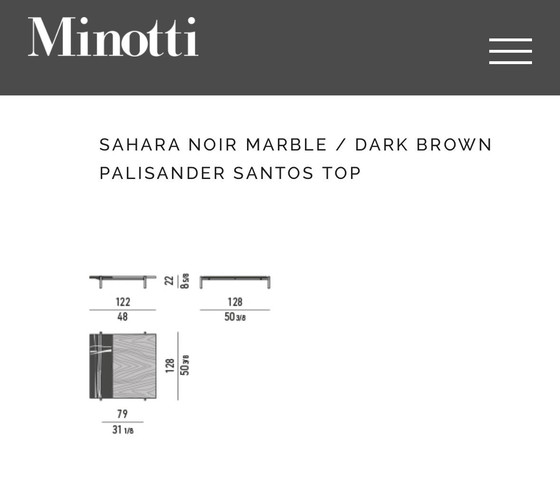 Image 1 of Minotti Superquadra coffeetable 122x128cm Sahara Noir Marmer Palisander