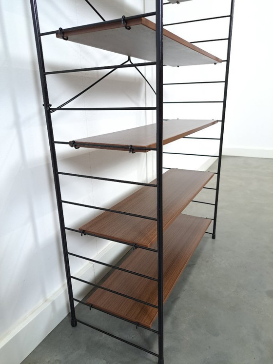 Image 1 of Modulair systeem wandrek met 5 planken, vintage kast