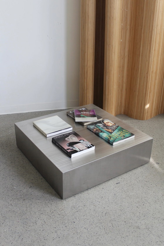 Image 1 of Coffee table brushed stainless steel 100x100x25