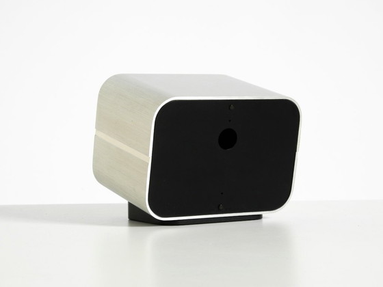 Image 1 of Horloge de table SABA originale, très rare et de grande taille, avec boîtier en aluminium, datant de 1975.