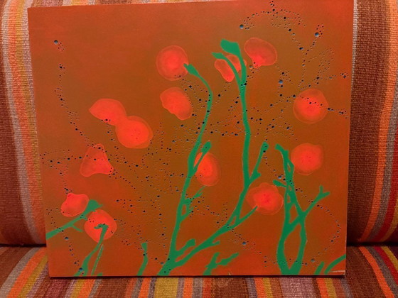 Image 1 of abstract artwork with flowers