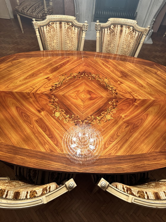 Image 1 of JP Ehalt Dining Table - Louis XIV Style - 70s Vintage Diner Table - Ehalt Meubles