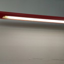 Grote brede vintage Massive fluorescente pop art style plafond tube lamp (rood)  