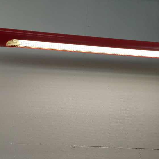 Image 1 of Ampia lampada vintage a tubo fluorescente massiccia in stile pop art da soffitto (rosso)