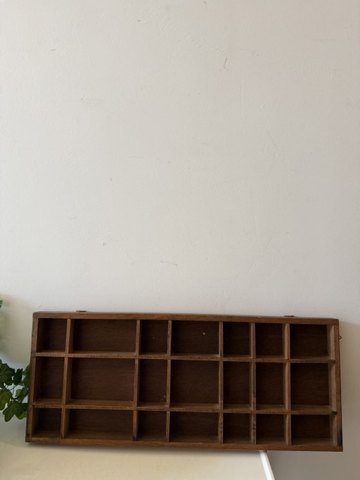 plateau à lettres vintage en bois