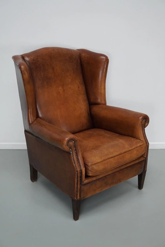 Image 1 of Vintage Nederlandse cognackleurige leren clubfauteuil