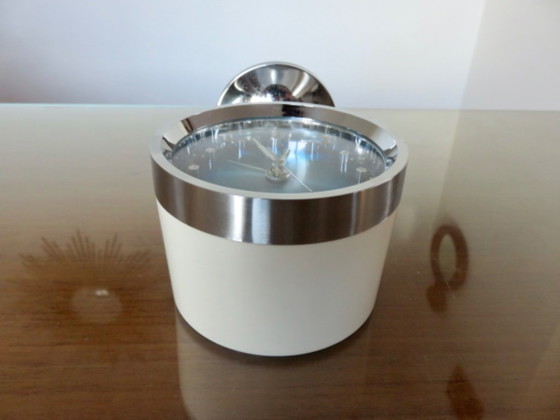 RHYTHM alarm clock Japan, tulip base, 1970, pop, space age, Decorative Objects, Plastic, Blue (photo 12 of 13)