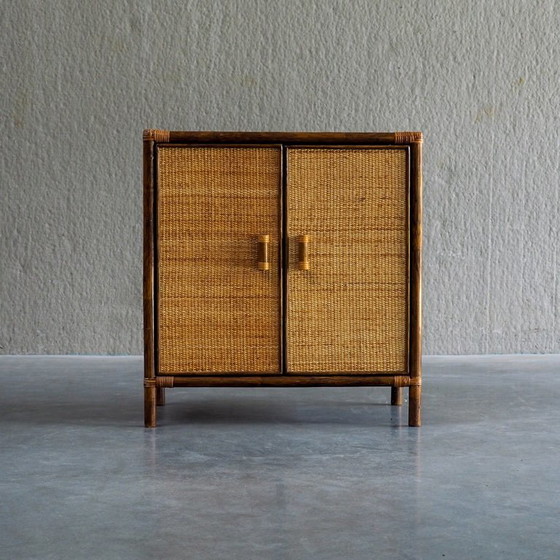 Meuble Vintage en Rotin et Cannage Tressé – Buffet bas (photo 4 of 14)