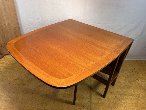 Image 1 of Mid-Century Retro Vintage Teak Drop Leaf Dining Table by McIntosh – 1960–1970  Elegant, Functional, and Space-Saving | Classic B