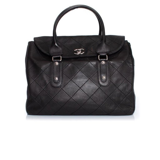 Chanel, Black quilted leather handbag