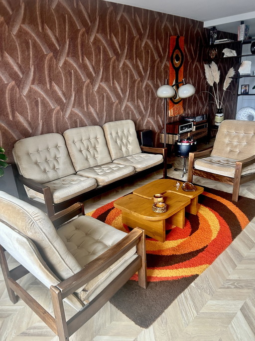 Sofa aus den 1980er Jahren – 3 5 zitsbanken, Wood (photo 2 of 5)