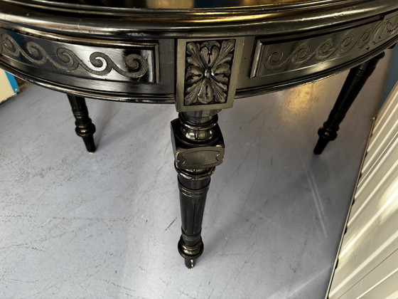 Image 1 of Antique table, oval, black, H 73 x L 115 x W 83 cm