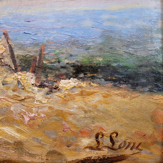 Image 1 of Huile sur panneau « Marina », École française, XIXe/XXe siècle – France