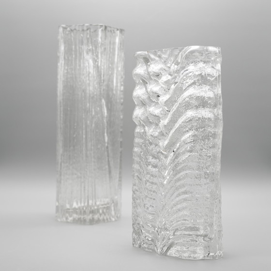 Image 1 of Curated Brutalism: A Rare Duo of Martin Freyer’s 'Glasstruktur' Vases for Rosenthal Studio Line, 1970s