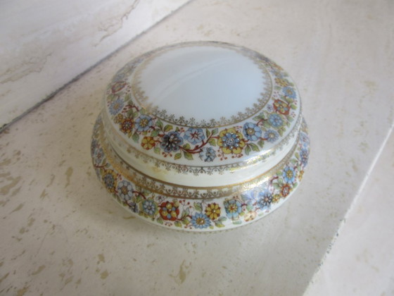 Image 1 of Vintage porseleinen sieradendoosje met deksel, juwelendoosje etc., genummerd