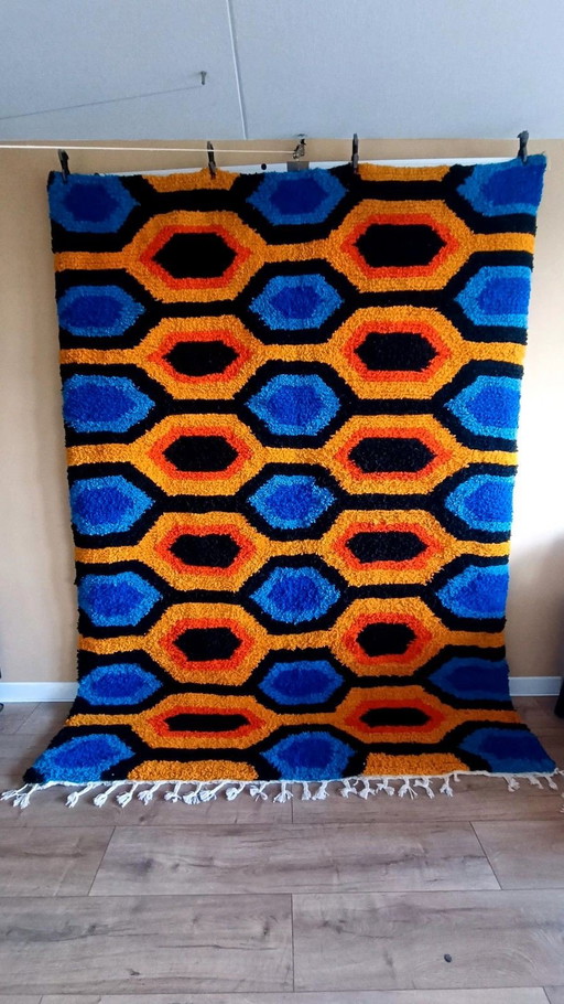 Einzigartiger marokkanischer Wollteppich - 2 x 3 Meter - Retro / Space Age Stil
